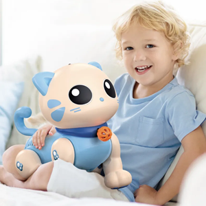 اسباب بازی ربات گربه موزیکال کنترلی آبی Robot Cat Toy for Kids, Remote Control Kitty Toys_اسباب بازی ربات